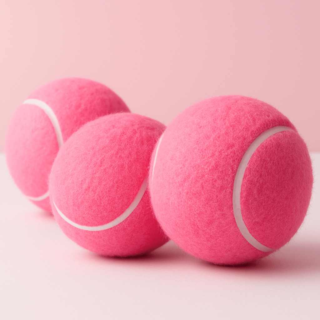3 pack of pink tennis balls for dogs - Pupclub Couture