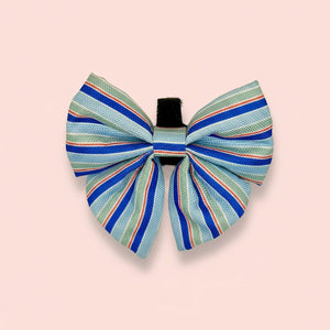 Dog Bow - Sea Breeze Stripes - Pupclub_couture