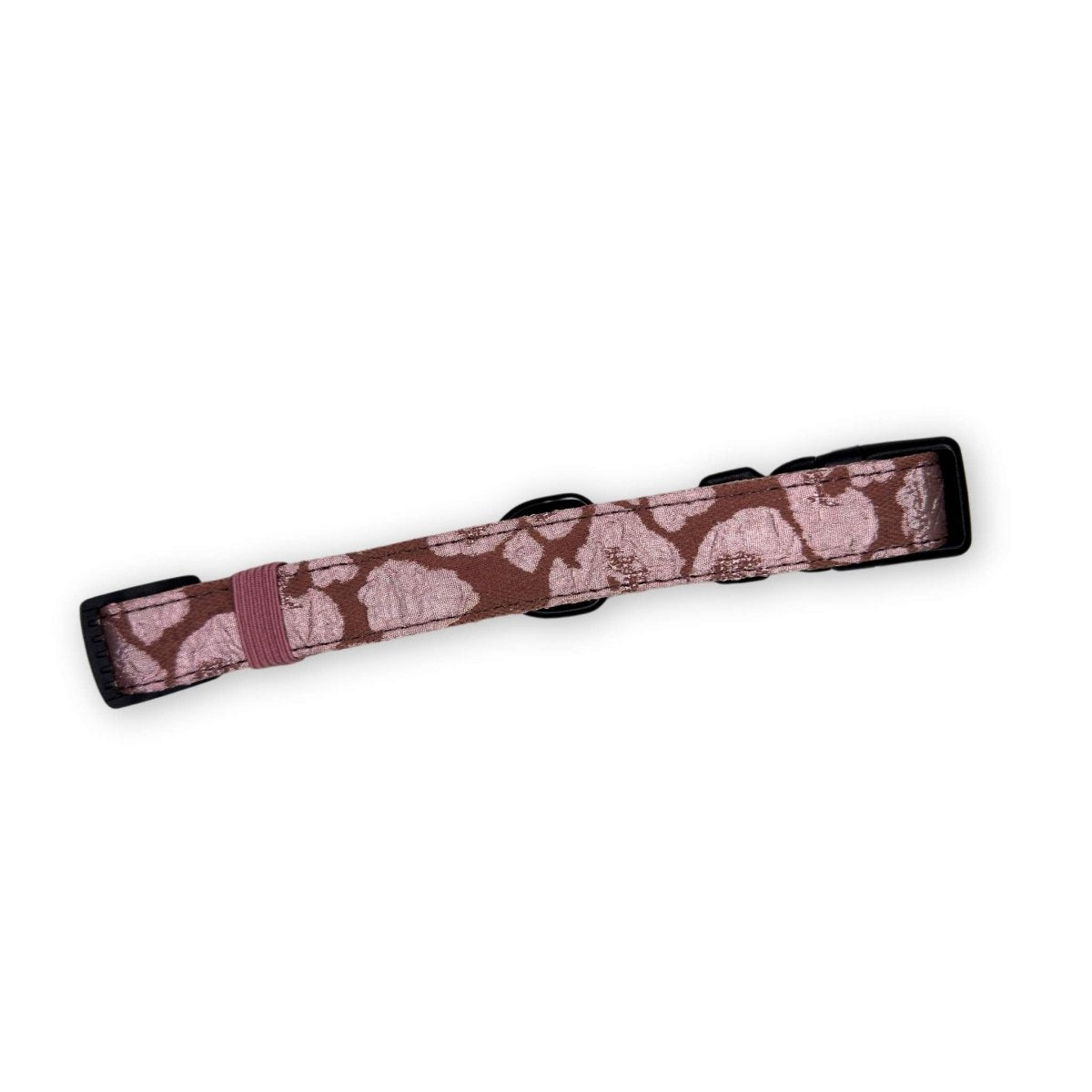 dog collar mocha petals back - pupclub couture