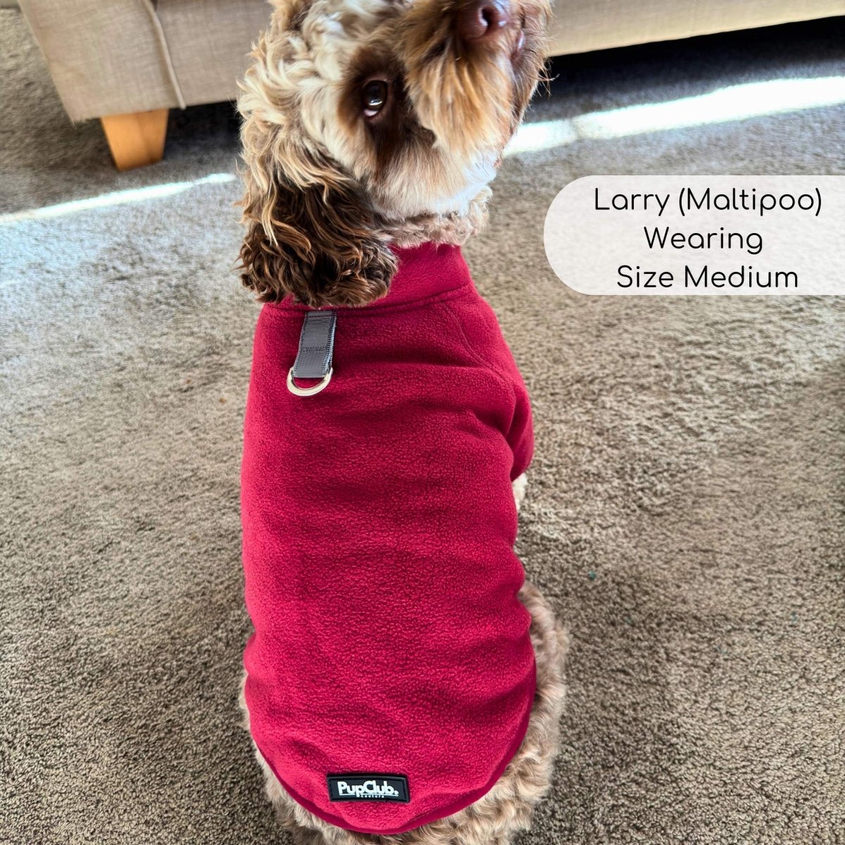 Dog Fleece Coat Jacket - Berry red - Pupclub Couture