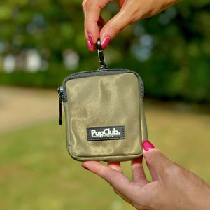 dog treat pouch - khaki green - pupclub couture