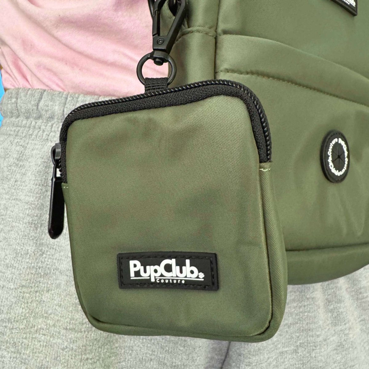 dog treat pouch - khaki green - pupclub couture