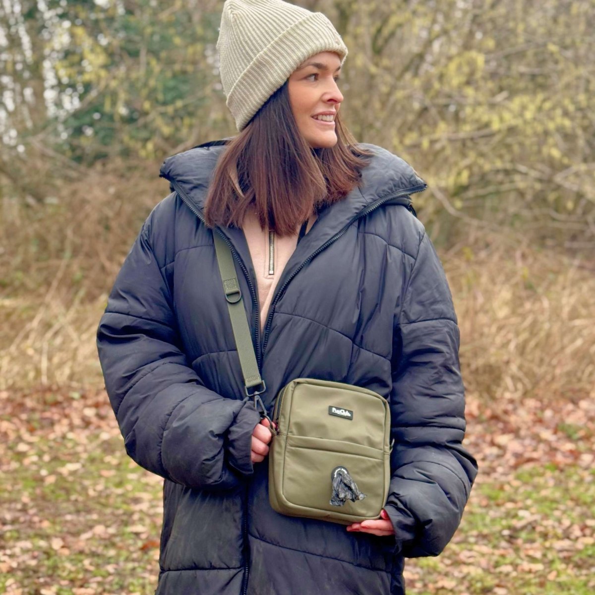 Mini Dog Walking Bag - Khaki Green - Pupclub Couture