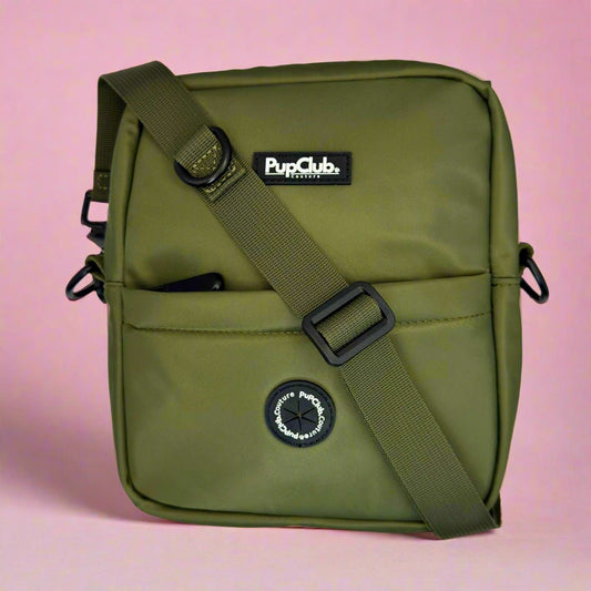 Mini Dog Walking Bag - Khaki Green - Pupclub Couture