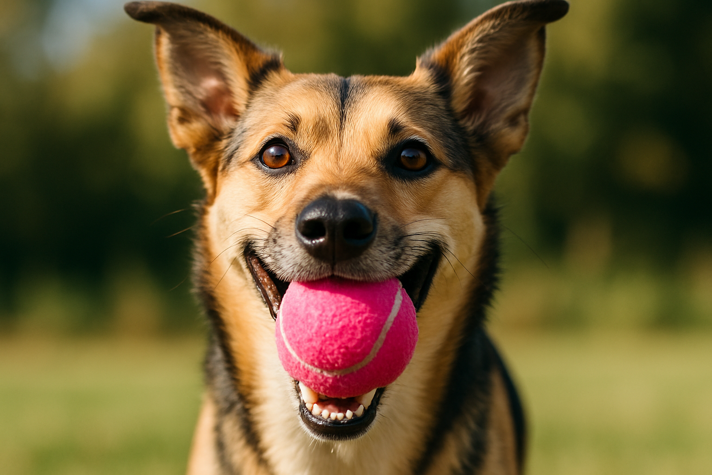 Dog with tennis ball in mouth - Pupclub couture