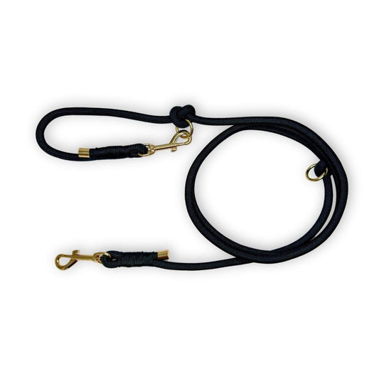 6ft black rope lead - PupClub Couture