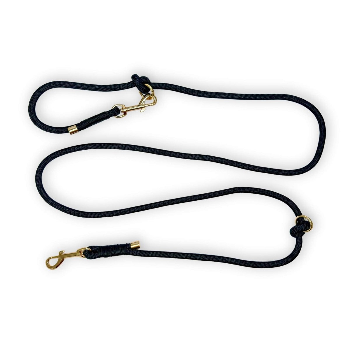 6ft black rope lead - PupClub Couture
