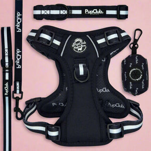 Rugged Rover Dog Harness Bundle - Midnight Black - Pupclub Couture