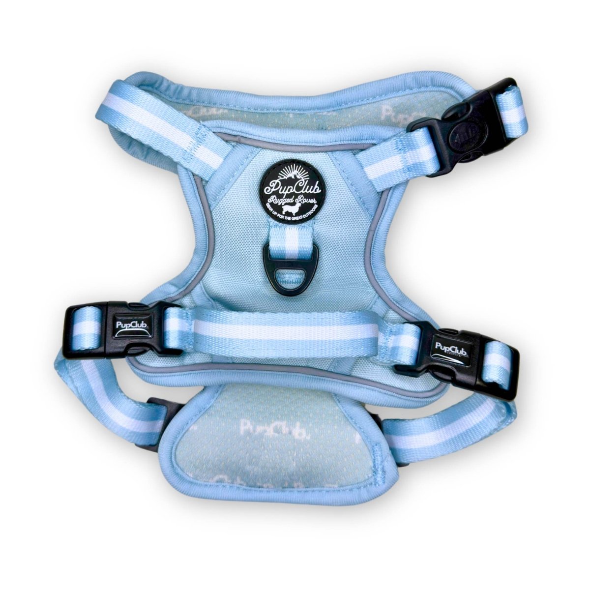 rugged rover dog harness pastel blue back PupClub Couture