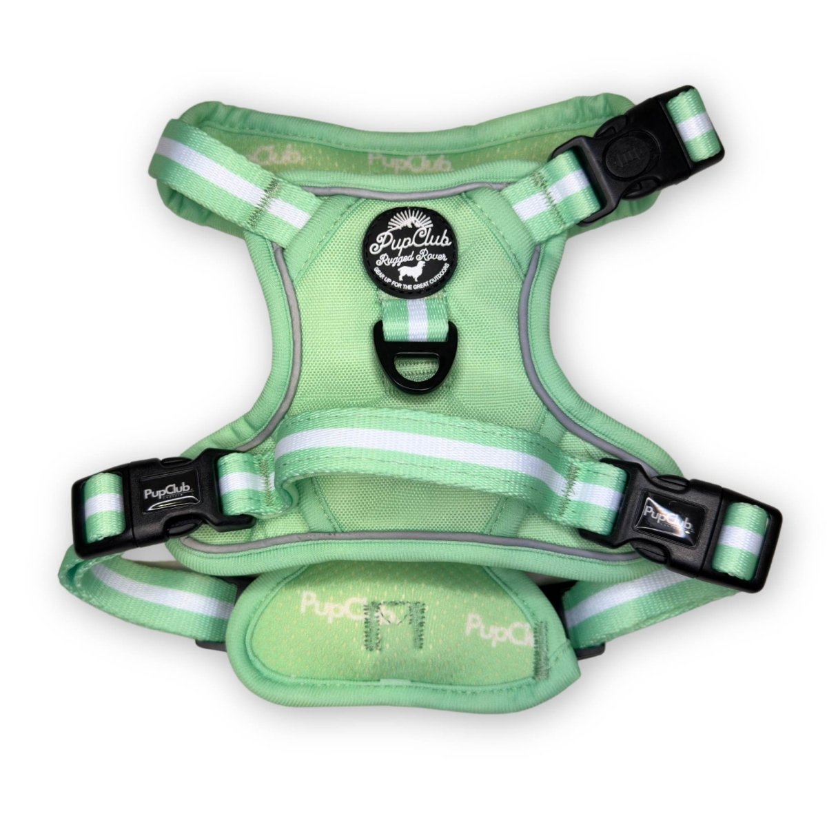 rugged rover dog harness pastel green back PupClub Couture