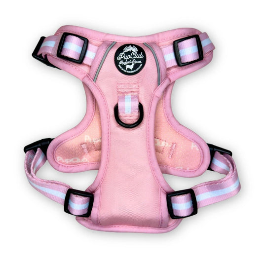 rugged rover dog harness pastel pink front Pupclub Couture