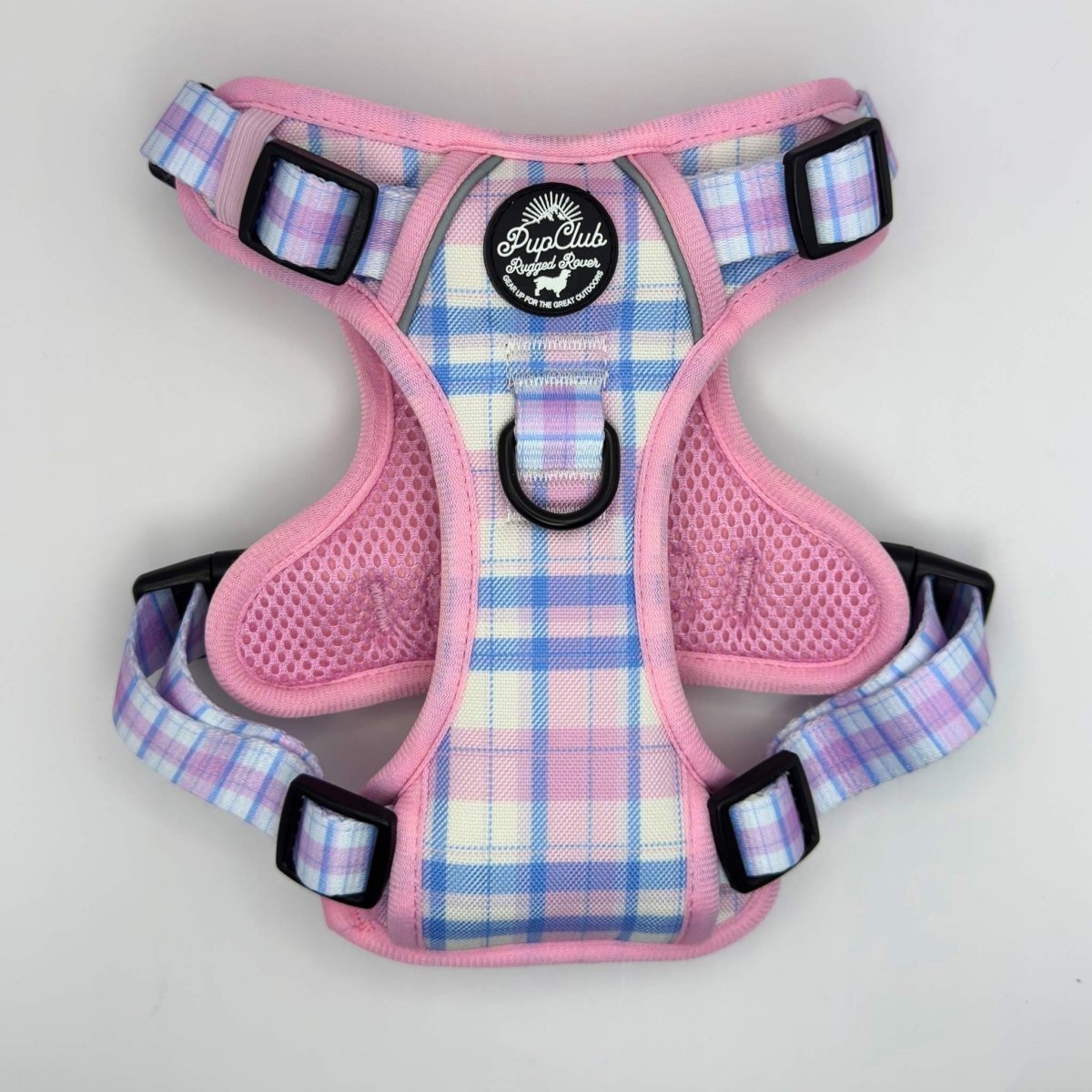 Pink tartan dog harness outlet
