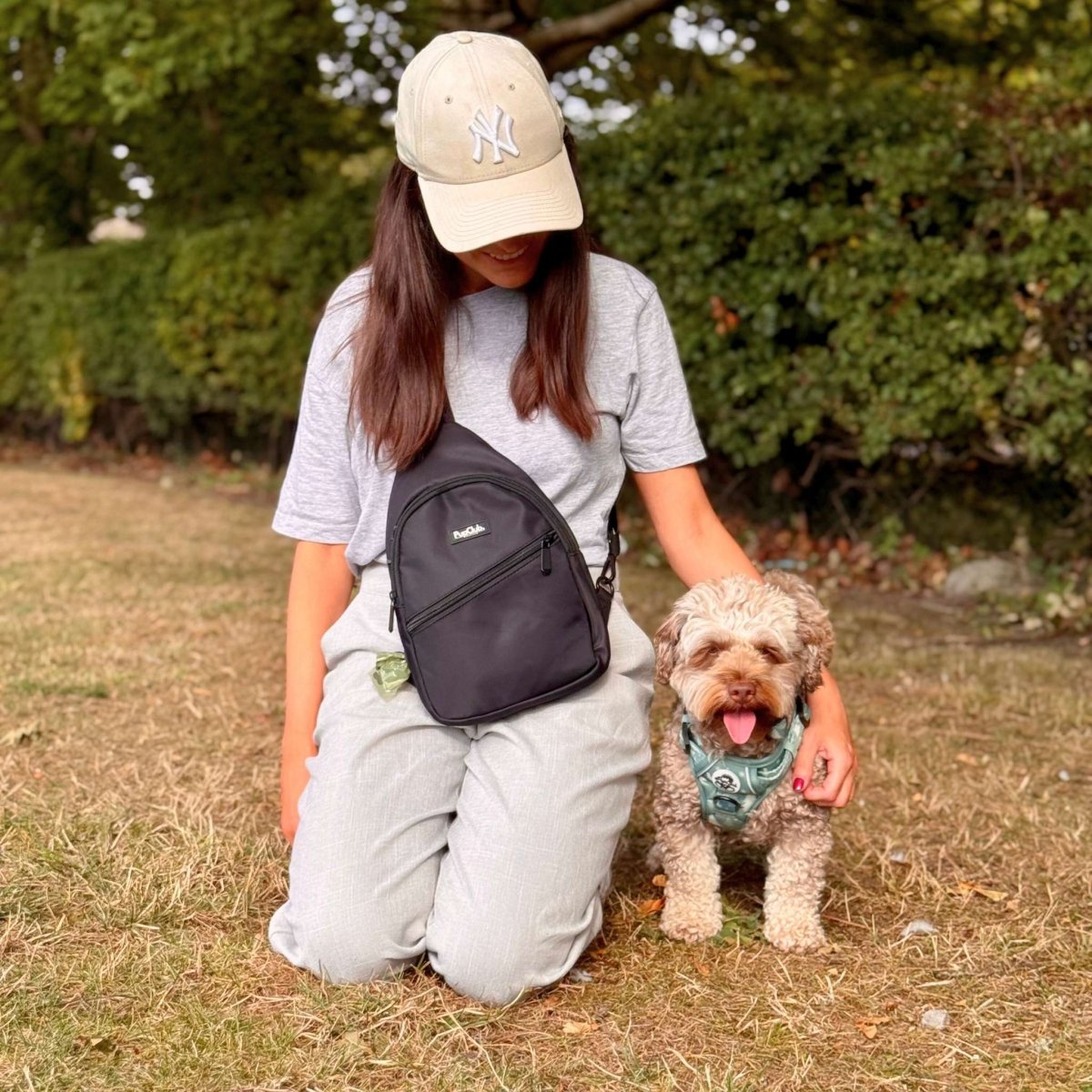 Sling Dog Walking Bag Backpack - Black - Pupclub Couture