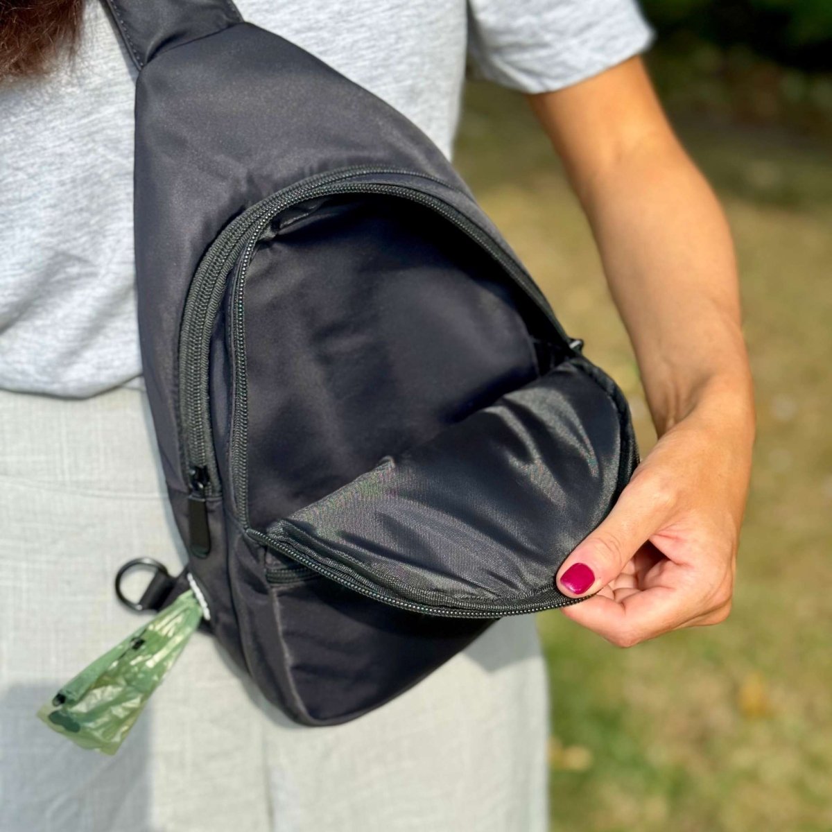 Sling Dog Walking Bag Backpack - Black - Pupclub Couture