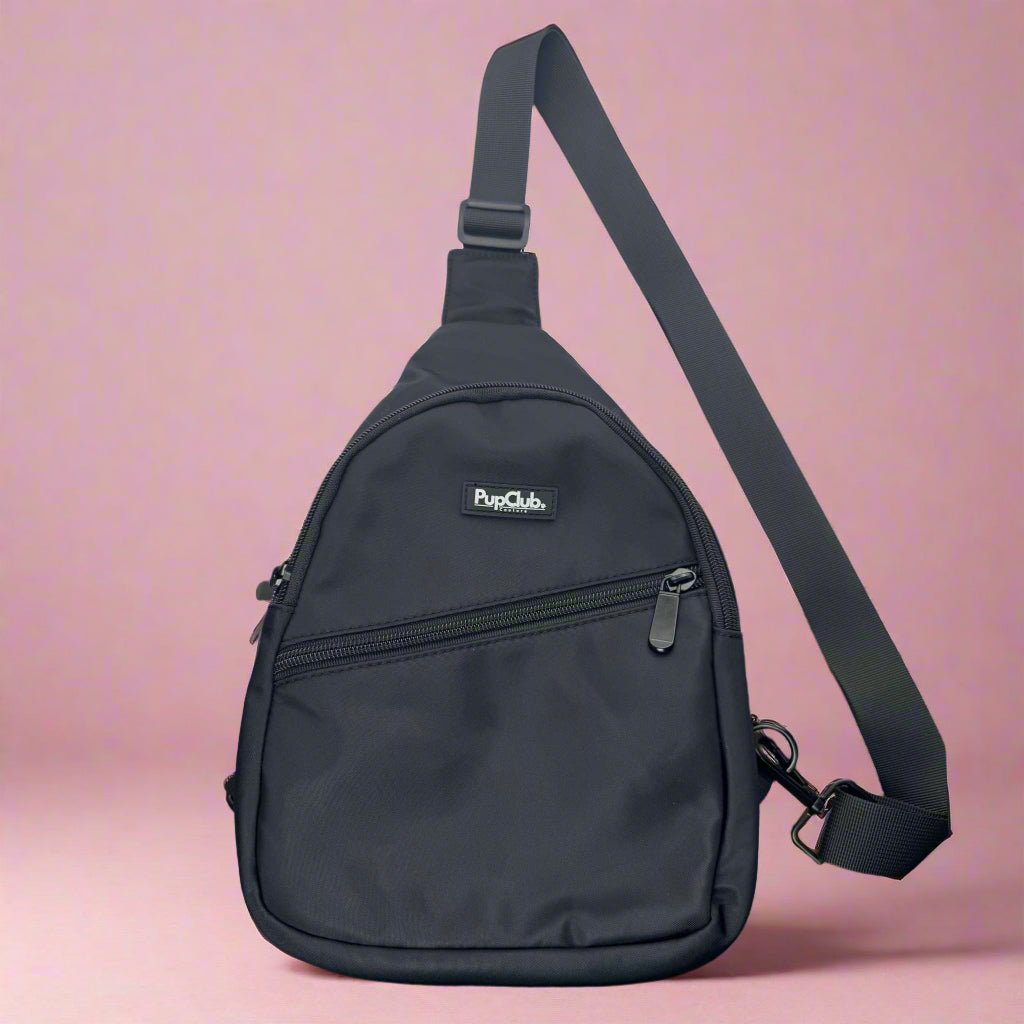 Sling Dog Walking Bag Backpack - Black - Pupclub Couture