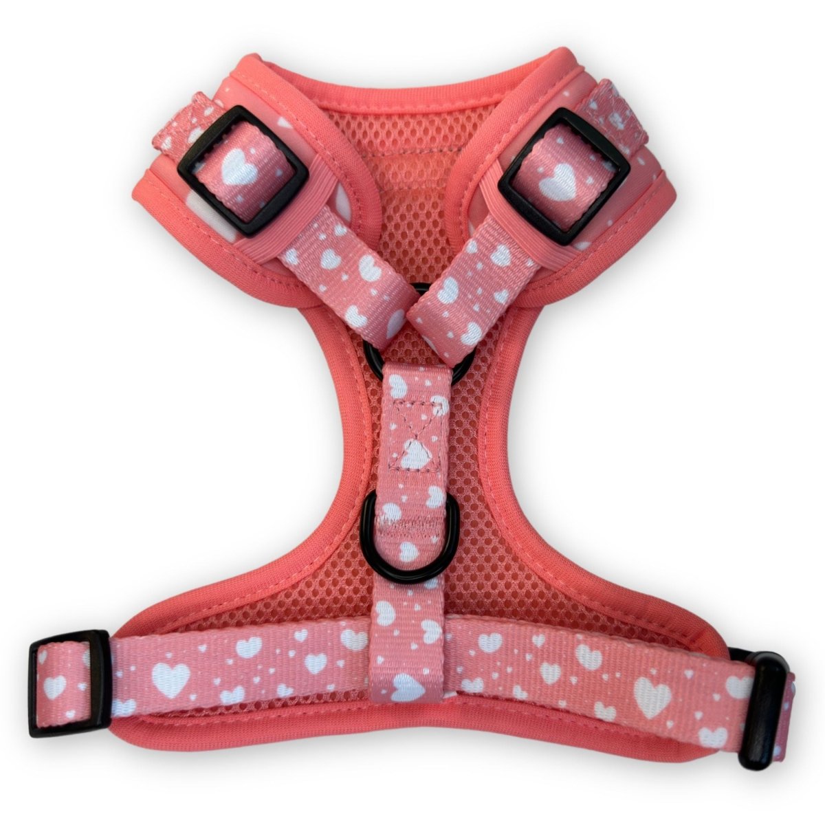adjustable harness - peachy hearts back