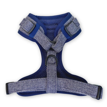 Tweed Adjustable Harness - Blue back
