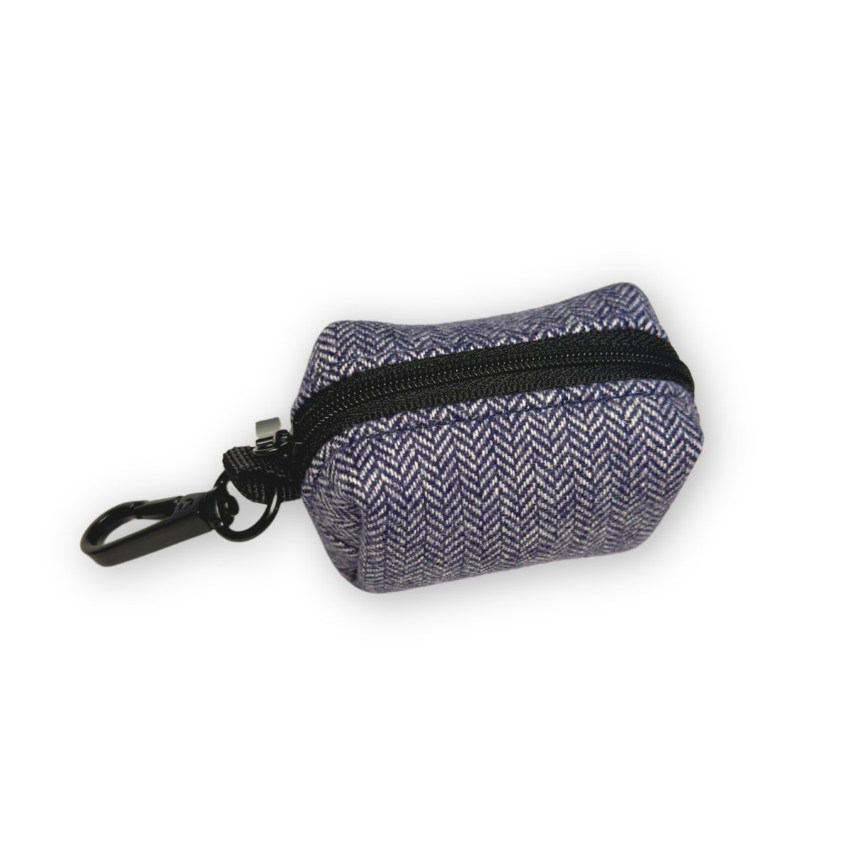 Poo Bag Holder - Tweed Blue side