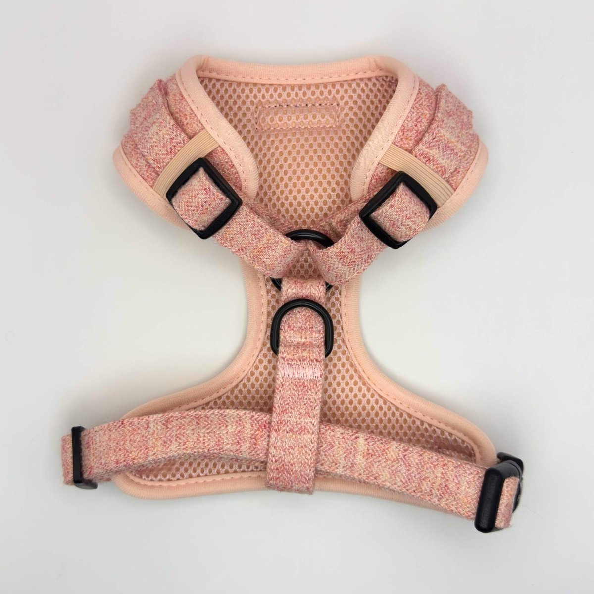 Adjustable dog harness - pink tweed - Pupclub Couture