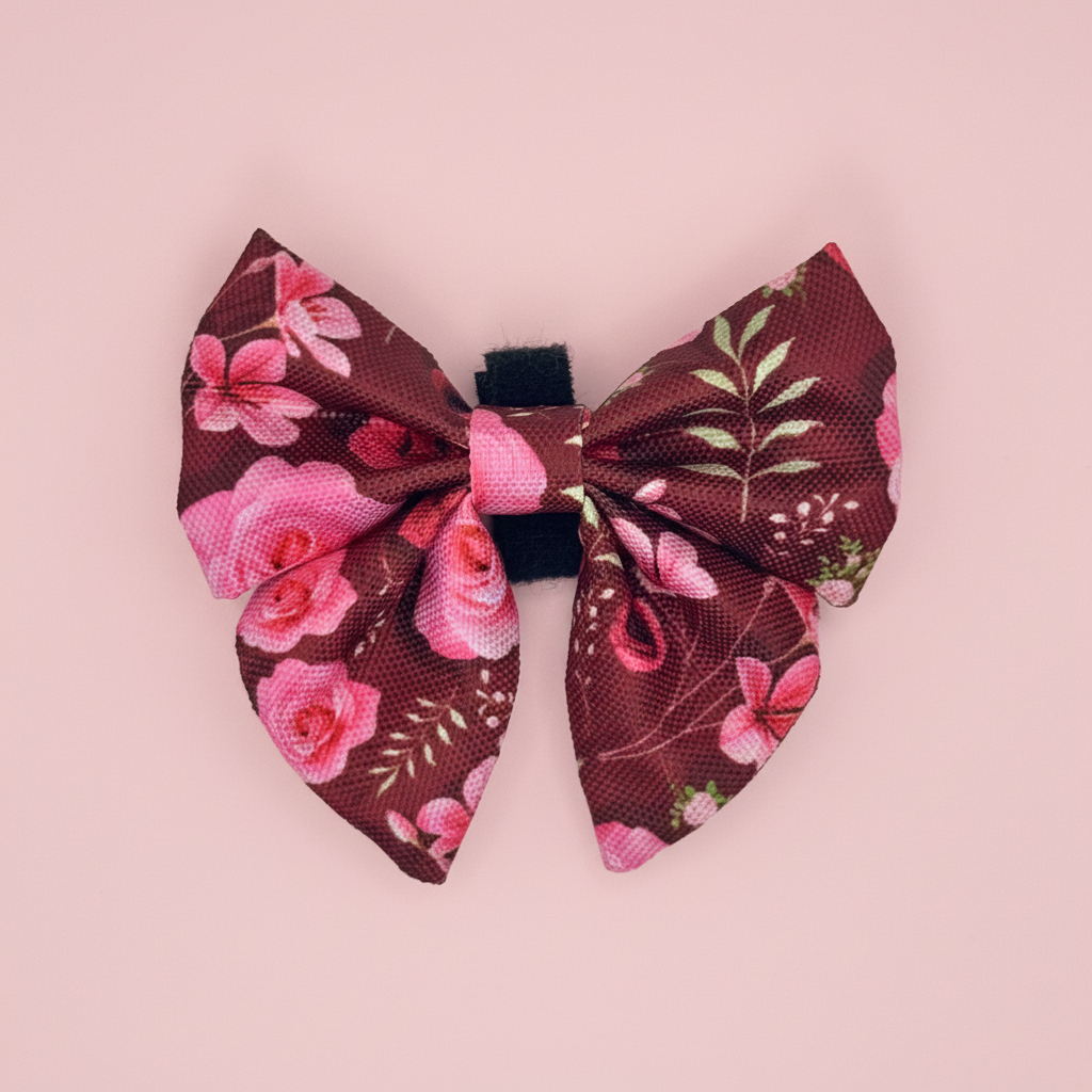 Dog Bow Tie - Burgundy Bloom - Pupclub Couture