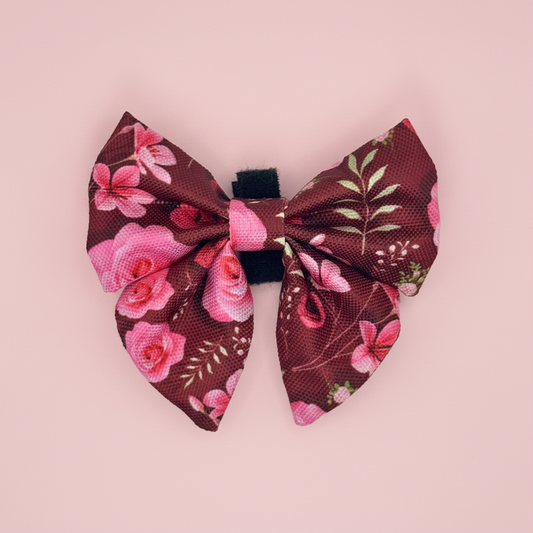 Dog Bow Tie - Burgundy Bloom - Pupclub Couture