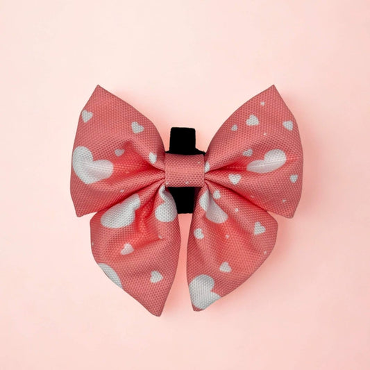 Dog Bows - Peachy Hearts - Pupclub Couture