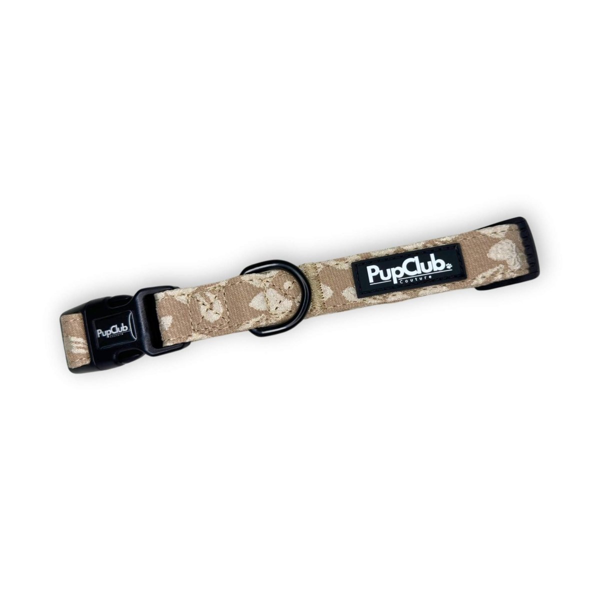 dog collar toffee latte petals front - pupclub couture