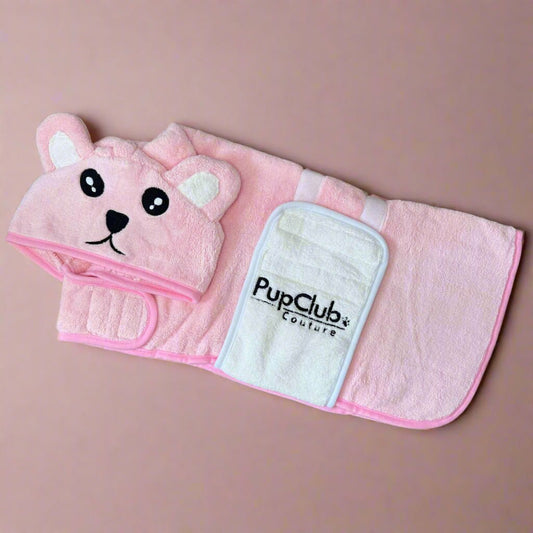 Dog Drying Robe - Pink - Pupclub Couture