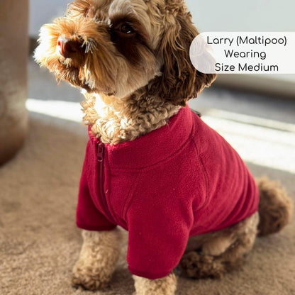 Dog Fleece Coat Jacket - Berry red - Pupclub Couture