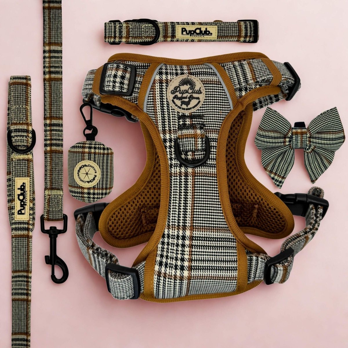 Rugged Rover Dog Harness Bundle | Foxbury Plaid | PupClub Couture