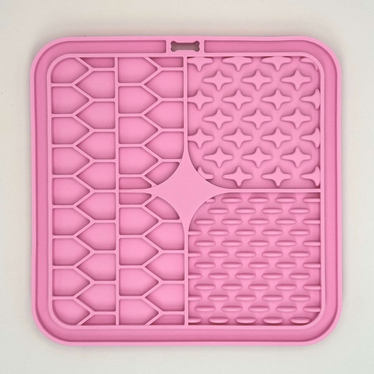 Pink dog lick mat with strong suction cups - mental enrichment for dogs