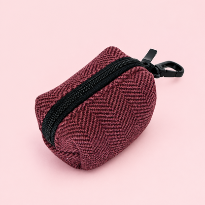 Poo Bag Holder - Red Berry Tweed - Pupclub Couture