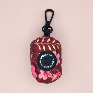 Dog Poop Bag Holder - Burgundy Bloom - Pupclub Couture