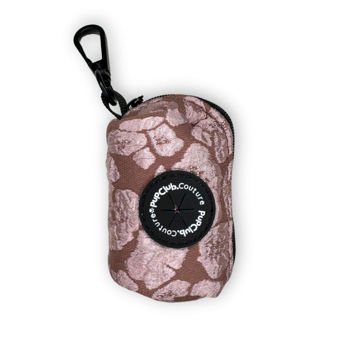 poo bag holder mocha petals front - pupclub couture