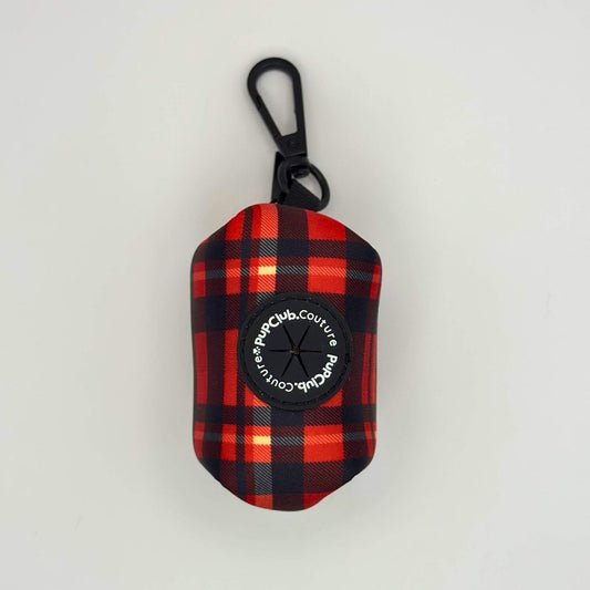 Poo Bag Holder - Red Tartan - Pupclub Couture