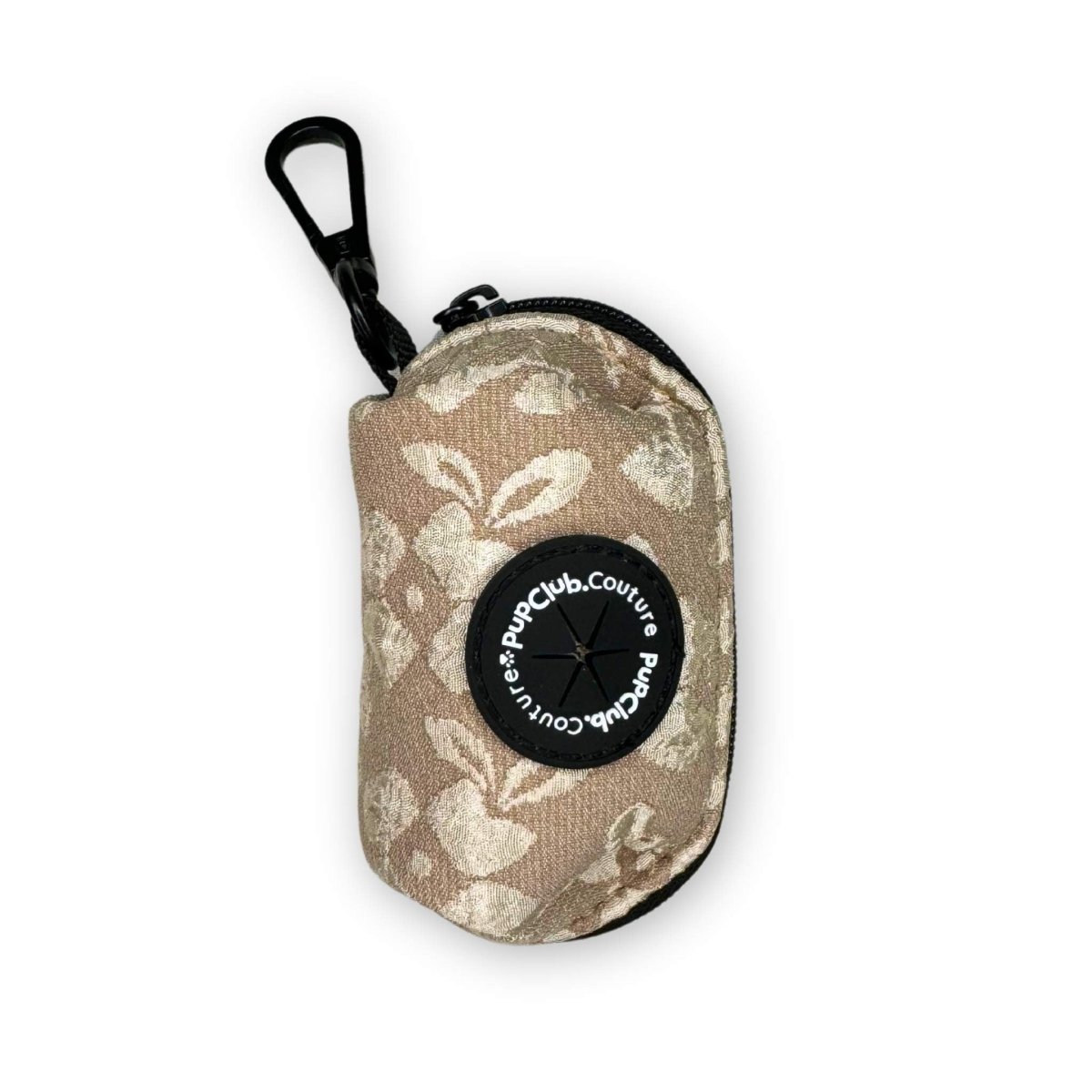 poo bag holder toffee latte petals front - pupclub couture
