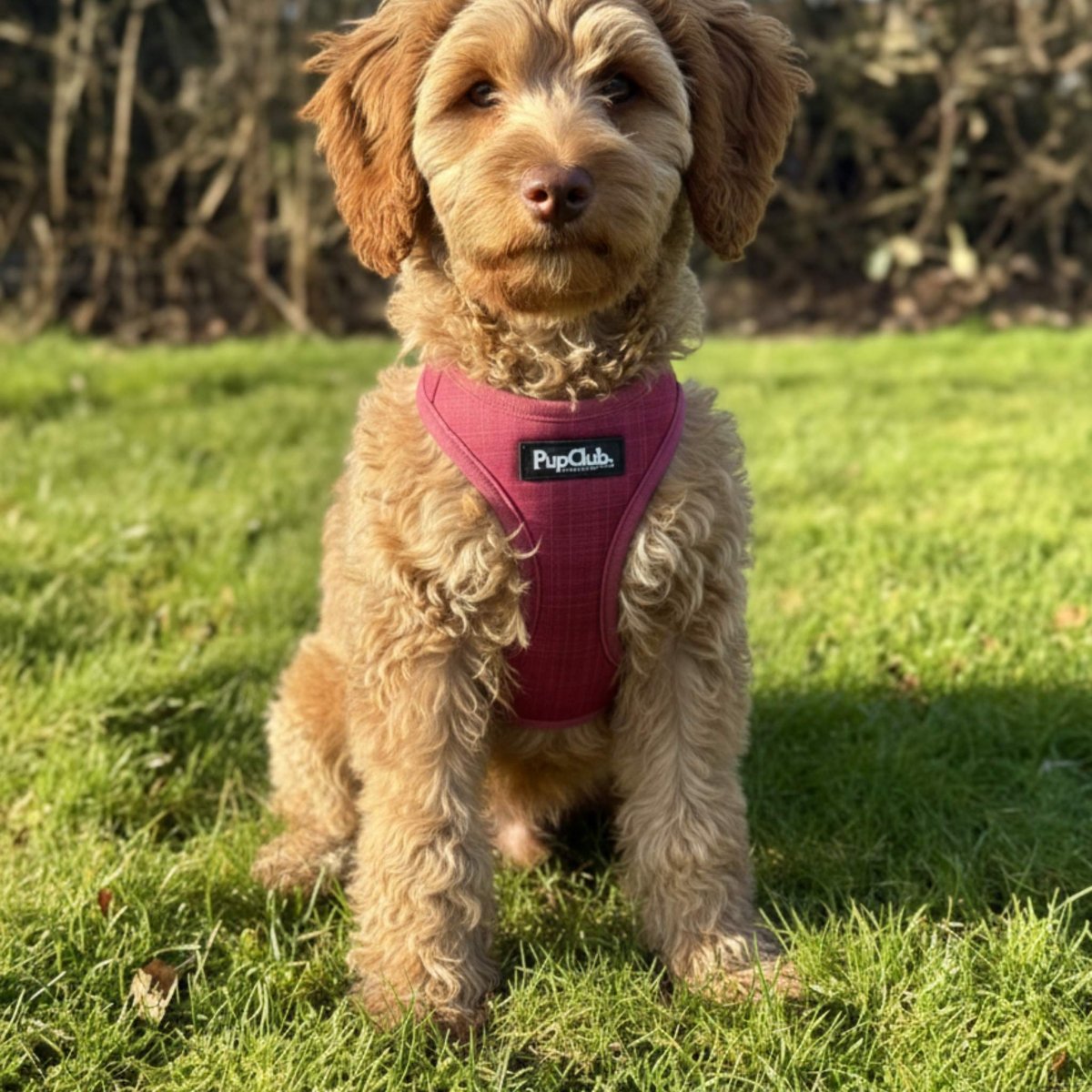 Puppy Step-In Dog Harness - Berry Red - Pupclub Couture