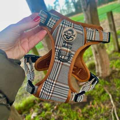 rugged rover dog harness - foxbury plaid - Pupclub Couture