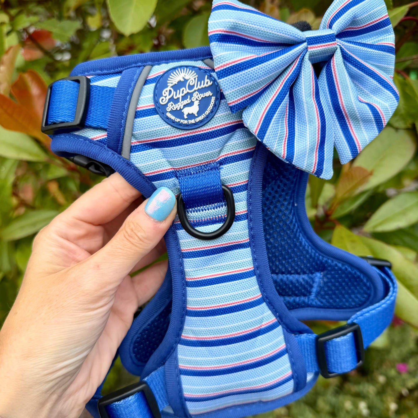 Rugged Rover No Pull Dog Harness - Sea Breeze Strpes - PupClub Couture