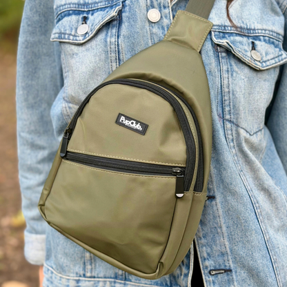 Sling Dog Walking Bag Backpack - Khaki Green - Pupclub Couture