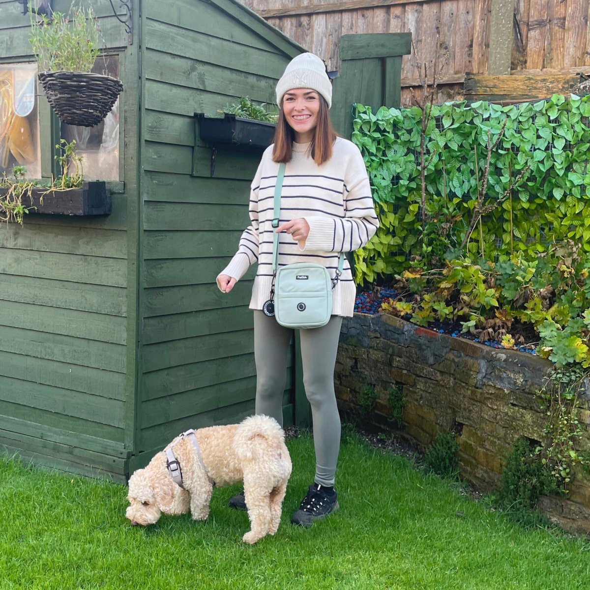 PupClub Couture dog walking bag - green lisa